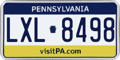 PA license plate LXL8498