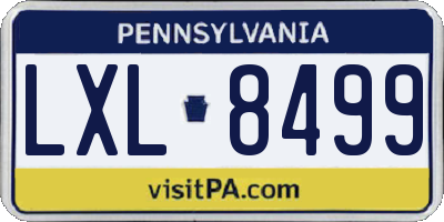 PA license plate LXL8499