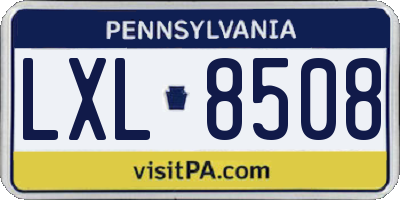 PA license plate LXL8508