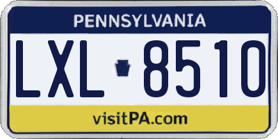 PA license plate LXL8510