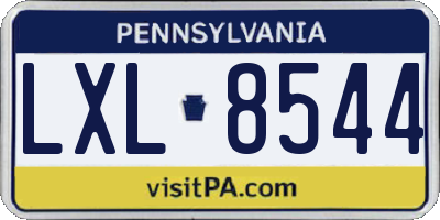 PA license plate LXL8544