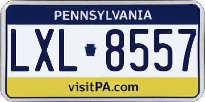 PA license plate LXL8557