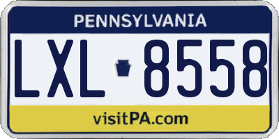 PA license plate LXL8558