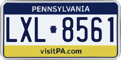 PA license plate LXL8561