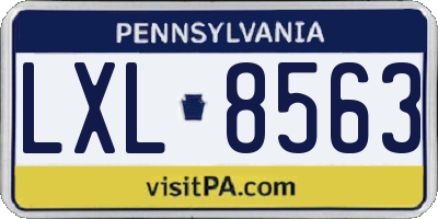 PA license plate LXL8563