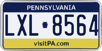 PA license plate LXL8564