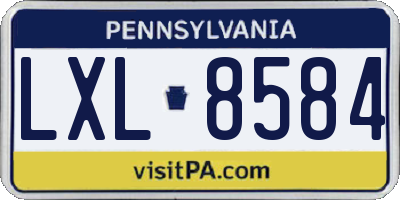 PA license plate LXL8584