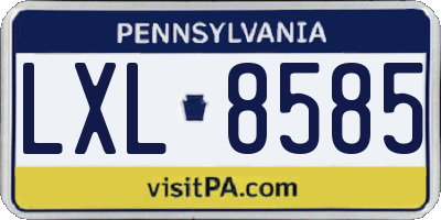 PA license plate LXL8585