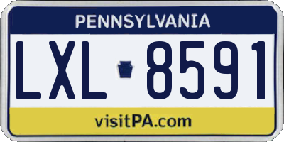 PA license plate LXL8591