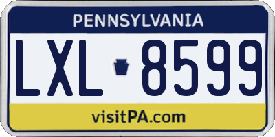 PA license plate LXL8599