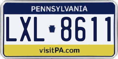 PA license plate LXL8611