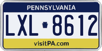 PA license plate LXL8612