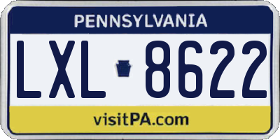 PA license plate LXL8622