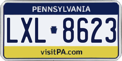 PA license plate LXL8623