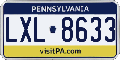 PA license plate LXL8633