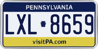 PA license plate LXL8659