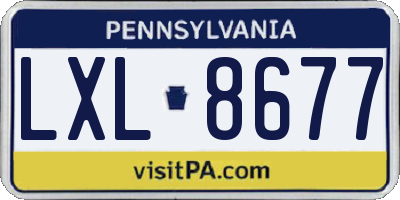 PA license plate LXL8677