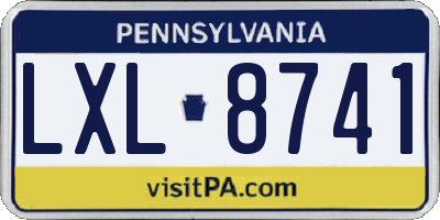 PA license plate LXL8741