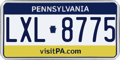 PA license plate LXL8775