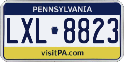 PA license plate LXL8823