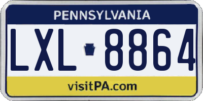 PA license plate LXL8864