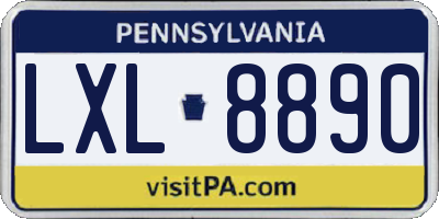 PA license plate LXL8890