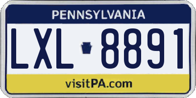 PA license plate LXL8891