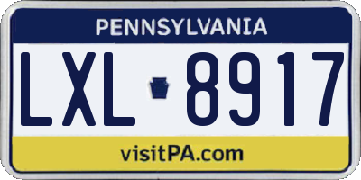 PA license plate LXL8917