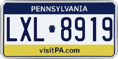PA license plate LXL8919