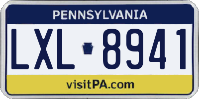 PA license plate LXL8941