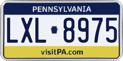 PA license plate LXL8975
