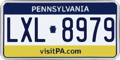PA license plate LXL8979