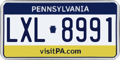 PA license plate LXL8991