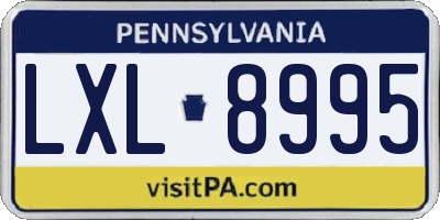 PA license plate LXL8995