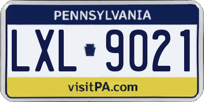 PA license plate LXL9021