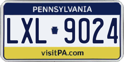 PA license plate LXL9024