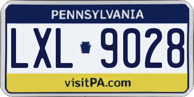 PA license plate LXL9028