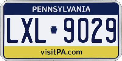 PA license plate LXL9029