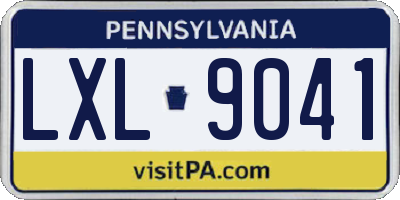 PA license plate LXL9041