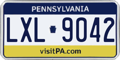 PA license plate LXL9042