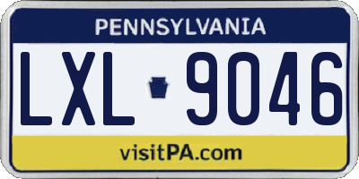 PA license plate LXL9046