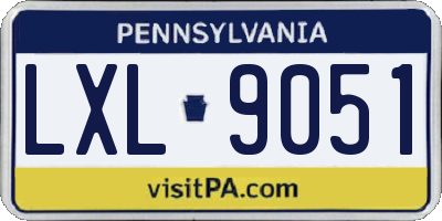 PA license plate LXL9051