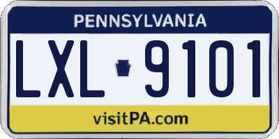PA license plate LXL9101