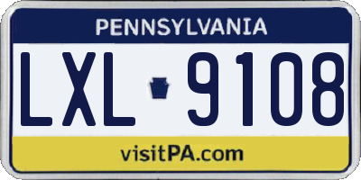 PA license plate LXL9108