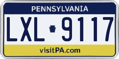 PA license plate LXL9117