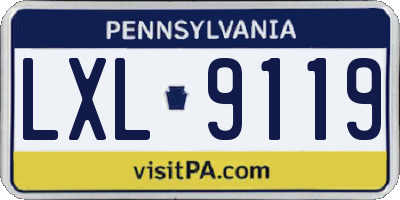 PA license plate LXL9119