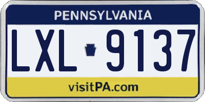 PA license plate LXL9137