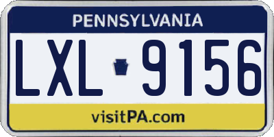 PA license plate LXL9156