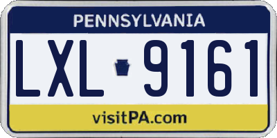 PA license plate LXL9161