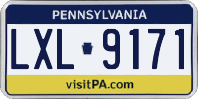 PA license plate LXL9171